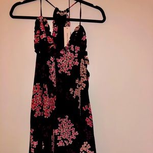 NWT Rebecca Taylor navy with pink and Orange small floral print.